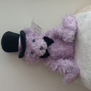 Benny Jewelry  Bear Zippered Gift Pouch Plush Lavender Ben Bridge NWT